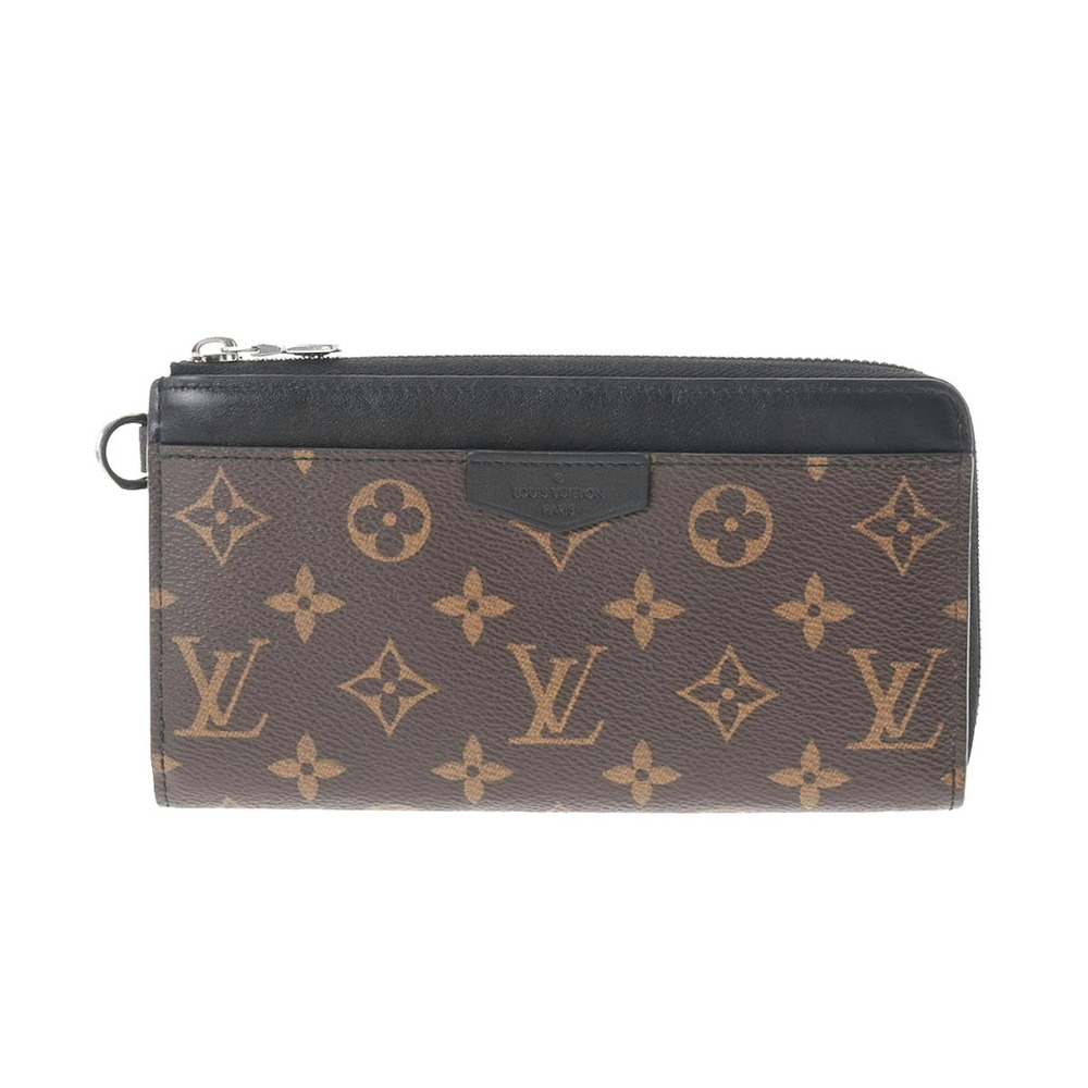 LOUIS VUITTON Macassar Brown Zippy Dragonne Brown Black Monogram Canvas Long